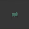 Stylish Turquoise Leather Two Seater Sofa With Tufted Backrest And Metal Legs