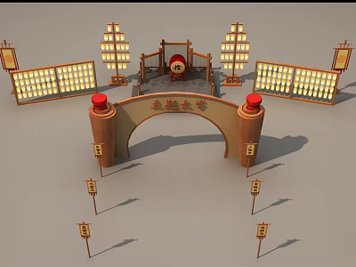 New Chinese Style Challenge Arena Martial Arts Challenge Arena Beautiful Chen 3d model