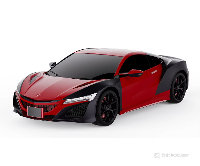 Red Sports Car Featuring Sleek Aerodynamic Body Black Accents And Stylish Headlights 3d model 