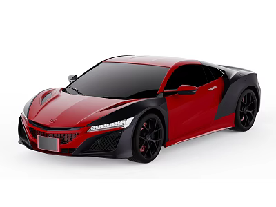 Red Sports Car Featuring Sleek Aerodynamic Body Black Accents And Stylish Headlights 3d model