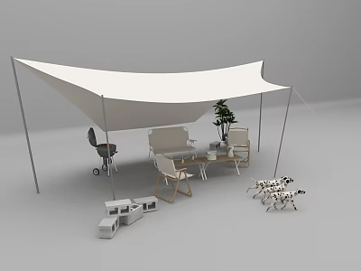 Camping canopy tent 3d model