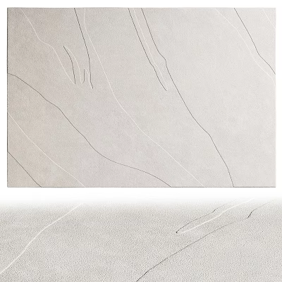 Textured Light Colored Square Rug With Line Patterns 3d model