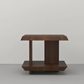 Modern Wooden Side Table With Clean Lines And Lower Storage Shelf 3d model