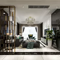 Light Luxury TV Cabinet In Elegant Modern Living Room With Stylish Home Furnishing Decoration