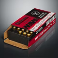 Open 5mm MasterBallistics Ammunition Box With Brass Bullets For Weapons 3d model