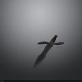 Fantasy Sword With Blue Blade Brown Wooden Hilt And Metal Guard Design