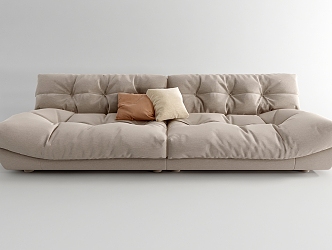 Modern cream style double sofa 3d model