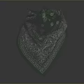 Stylish Green Bandana With White Floral Prints Made Of Cotton For Everyday Wear