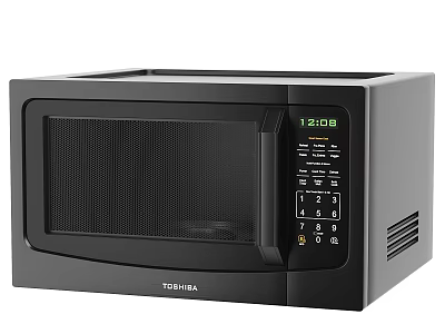 Toshiba Black Microwave Oven With Digital Display And Control Panel For Kitchen 3d model