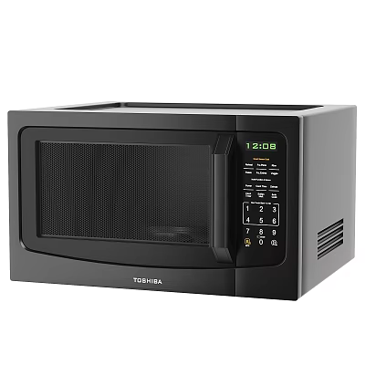 Toshiba Black Microwave Oven With Digital Display And Control Panel For Kitchen 3d model