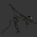 Mechanical Tripod Mounted Heavy Weapon With Robotic Structure And Industrial Design
