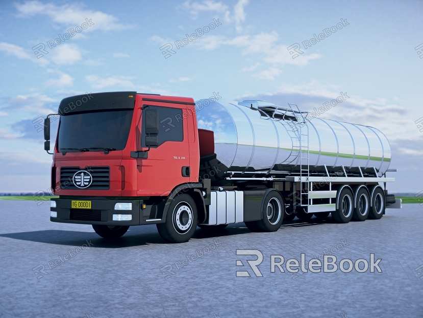 Aluminum alloy oil tanker car oil tanker semi-trailer oil tanker FAW Jiefang dangerous goods model