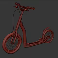 Turquoise Sports Equipment Scooter With Red Frame Black Wheels And Modern Design