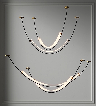 Chandelier Light Luxury Metal Wire Chandelier Linear Fashion Chandelier Guest Restaurant Chandelier Hall Room Chandelier Study Tea Room Chandelier 3d model