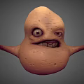Anthropomorphic Potato Game Movie Character With Exaggerated Features And 3D Model Design