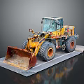 Yellow Wheel Loader Construction Equipment With Dirt Bucket And Large Tires