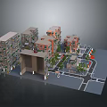 Modern Urban Residential Buildings with Greenery and Community Road Layout Design