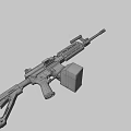 Modern Tactical Assault Rifle Black Metal Design With High Capacity Magazine And Rail System