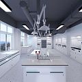 Modern Laboratory Laboratory Inorganic Pretreatment Room and Atomic Absorption Room 3d model