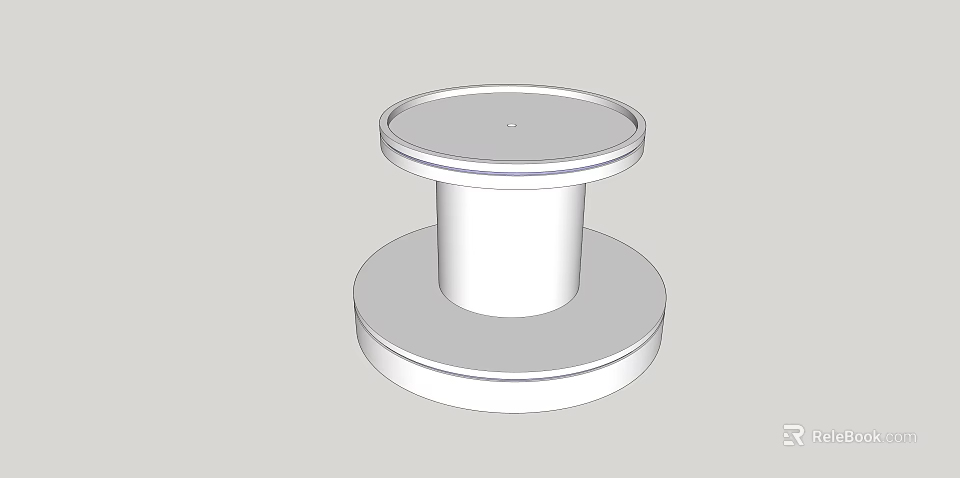 White Circular Double Layer Display Shelf For Retail Product Showcase 3d model