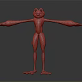 Frog Character With Green And Yellow Body Green Spots Open Arms Smiling Expression