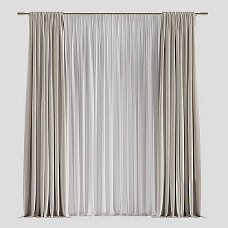 Fabric Curtain Rod 3d model