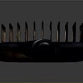 Stylish Hair Comb With Black Handle Dense Bristles And Silver Accent