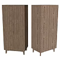 Modern Wooden Wardrobe With Double Doors And Sturdy Wooden Legs Design