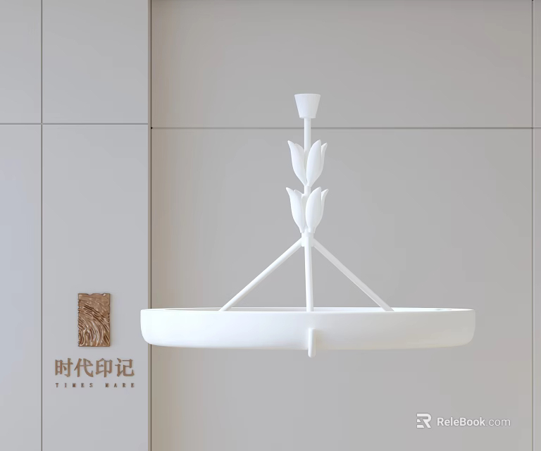 Modern White Pendant Light With Petal Shaped Design For Indoor Ceiling Lighting 3d model