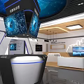 Smart Exhibition Hall with Interactive Displays Digital Screens and Modern Interior Design 3d model