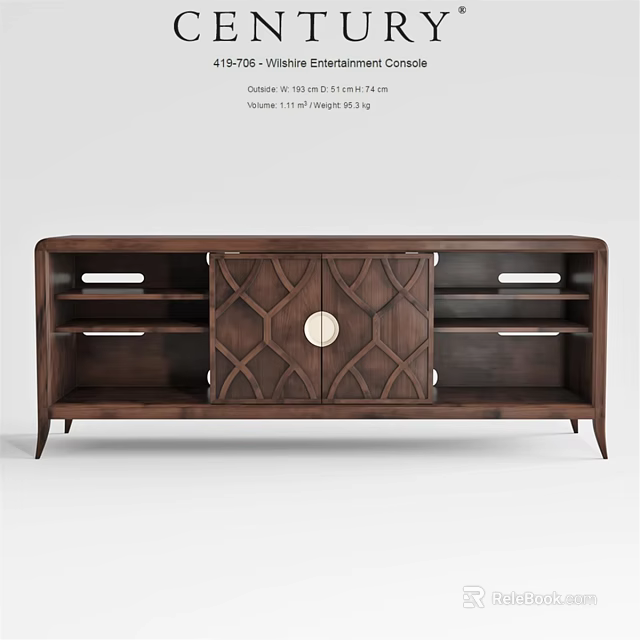 Modern Wooden Dresser With Geometric Door Design And Sustainable Wood Material 3d model 