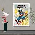 Abstract Painting Of Captain America As Decorative Wall Art In Modern Interior Room
