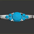 Elegant Silver Jewelry Ring With Blue Gemstones And Central Stone Design