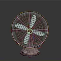 Vintage Table Fan With Metal Grille And Classic Marble Base Design Style
