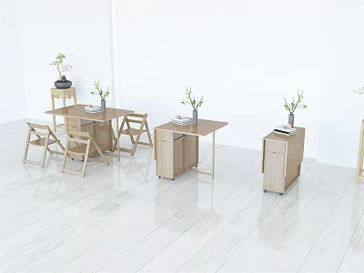 Modern Dining Table and Chair Combination Folding Chair 3d model Modern Dining Table and Chair Combination Folding Chair 3d model