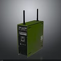 Green Wireless Electronic Device With Dual Antennas And Control Panel Design 3d model