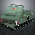 Green Military Tank Armored Vehicle With Tracked Structure And Top Equipment FL Marking Design