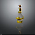 Fantasy Style Bottle With Yellow Wrapped Band Silver Body And Cork Stopper