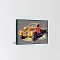 Two Vintage Truck Paintings As Wall Decor With Rustic Weathered Design 3d model