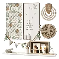 Wooden Decorative Ornament Set With Puzzle Alphabet Whiteboard Maze And Bunting Flags For Kids Room