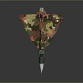 Camouflage Fighter Jet Model With Detailed Military Style Design And White Nose