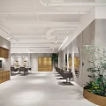 Modern Hair Salon Interior With Styling Chairs Mirrors Wooden Cabinets And Green Plants