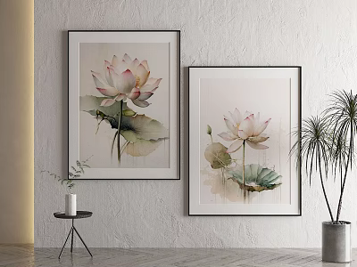 New Chinese Plant Painting Decorative Painting 3d model
