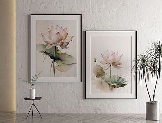 New Chinese Plant Painting Decorative Painting 3d model