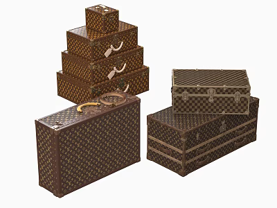 LV Leather Bag Luggage 3d model