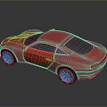 Red Two Door Sports Car With Sleek Design And Silver Alloy Wheels