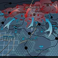 Commercial Equipment Strategic Map With Global Layout Red Areas Blue Arrows And Network Nodes