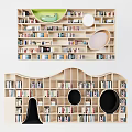 Modern Library Bookcase Bookshelf Reading Room Bookcase Shaped Bookcase Shaped Bookcase Showcase Decorative Cabinet Booklet 3d model