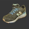 New Balance Running Shoes With Dark Gray Mesh Upper Blue Laces And White Orange Sole