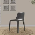 Modern Dining Chair Sleek Design On Woven Rug Wooden Floor Room With Wall Art